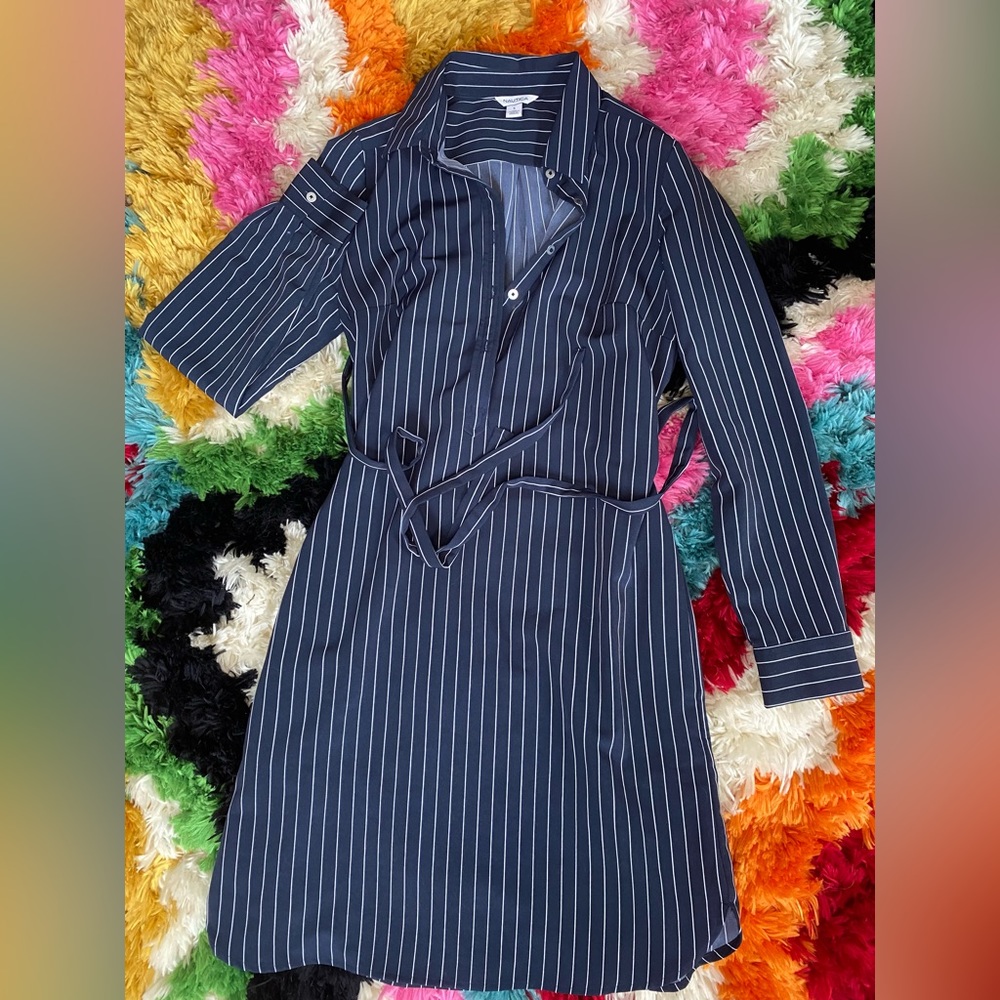 Nautica blue pinstripe dress